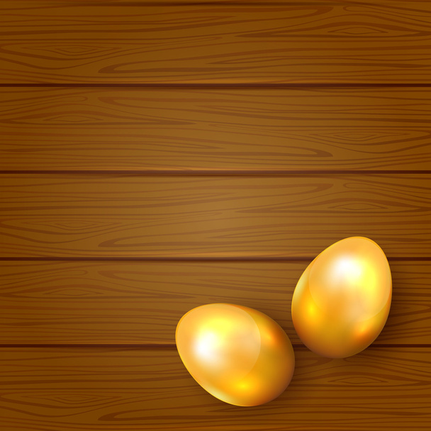 Two golden Easter eggs - Vector, imagen