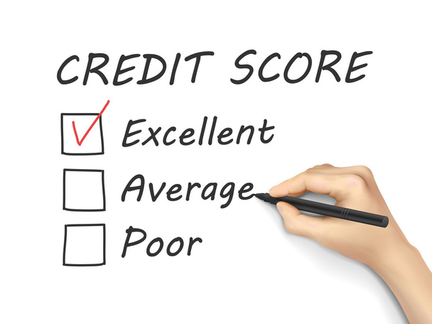 Credit score enquête geschreven - Vector, afbeelding