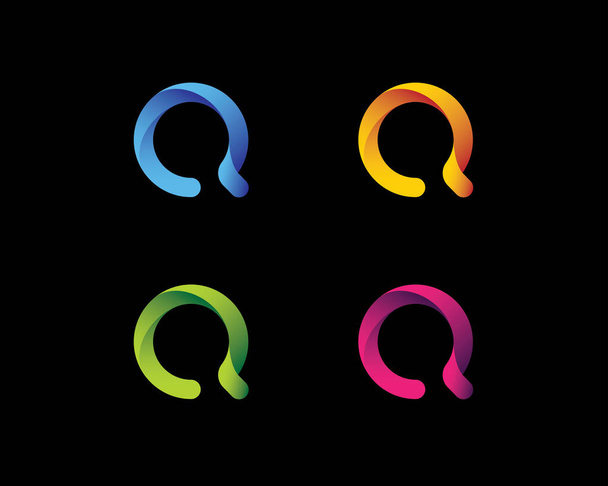 Letter Q monogram logo. Q logo colorful design. - Vektör, Görsel
