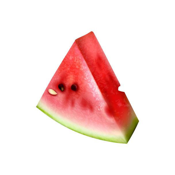 Realistic watermelon composition with isolated fruit berry image on blank background vector illustration - Wektor, obraz