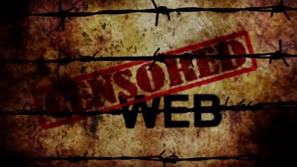 Concetto di web grunge censurato contro il filo spinato - Filmati, video