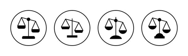 Vecteur d'icônes de balances pour application web et mobile. Icône échelle de droit. Signe et symbole de justice - Vecteur, image