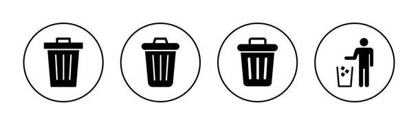 Trash icon vector for web and mobile app. trash can icon. delete sign and symbol. - Vector, Image