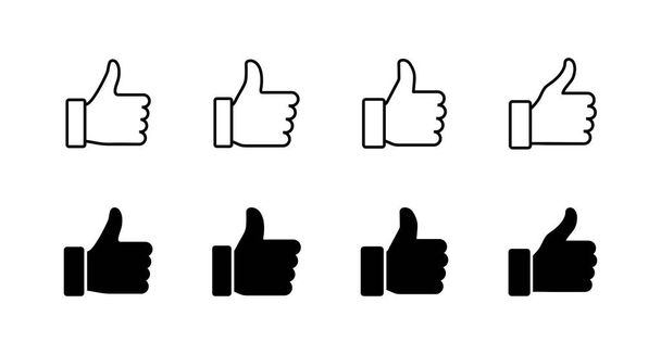 Like icons set. Thumbs up sign and symbol. Hand like - Vector, Image