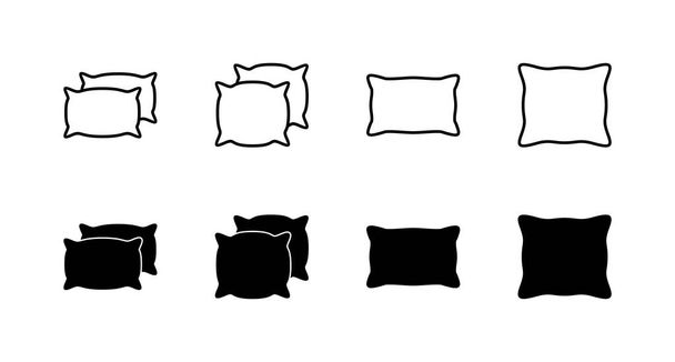 Kissen Ikonen Set vorhanden. Kissen Zeichen und Symbol. Bequemes, flauschiges Kissen - Vektor, Bild