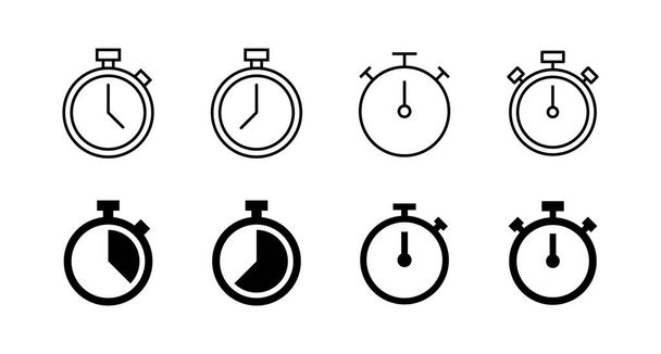 Kronometre simgesi. Zamanlayıcı işareti ve sembol. Geri sayım simgesi. Zaman Dönemi - Vektör, Görsel