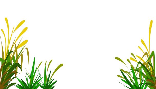 Green grass plant illustration background. Perfect for website wallpapers, posters, banners, book covers, invitation covers - Vektor, kép