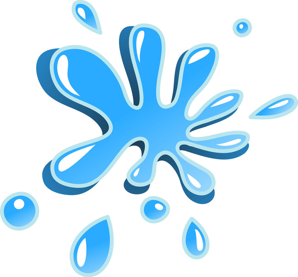 Water splash cartoon element - Vector, afbeelding