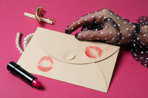 Concept of romantic love letter, romantic correspondence - Photo, image
