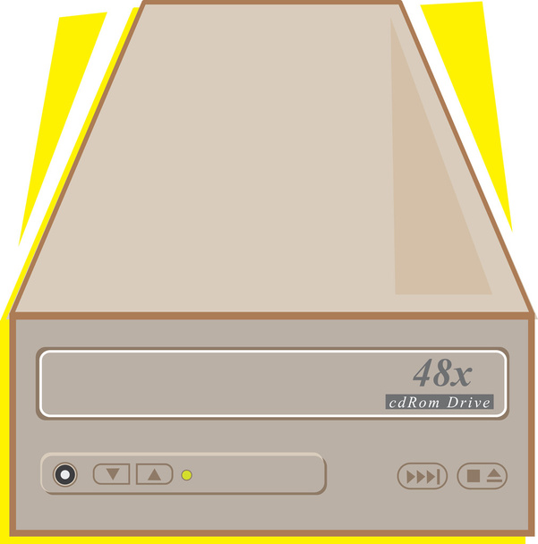 Oude Computer Cd Rom-station - Vector, afbeelding