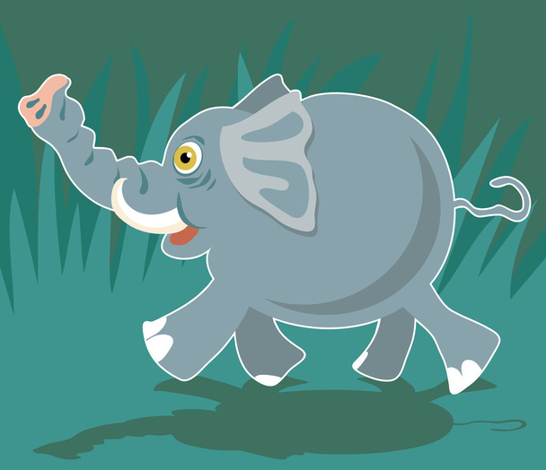 Wild  Cartoon Elephant - Vecteur, image