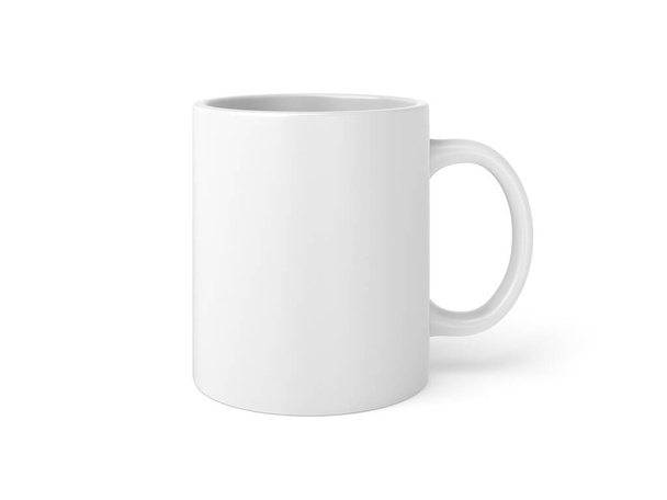 White mug isolated on white background. 3d illustration. Single object. - Photo, Image