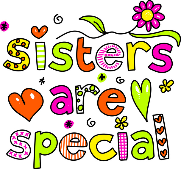Sisters are special cartoon - Vector, Image