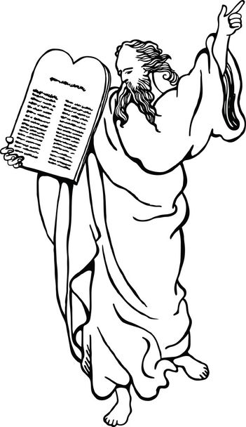 Moïse portant les dix commandements sculptés sur la pierre
. - Vecteur, image