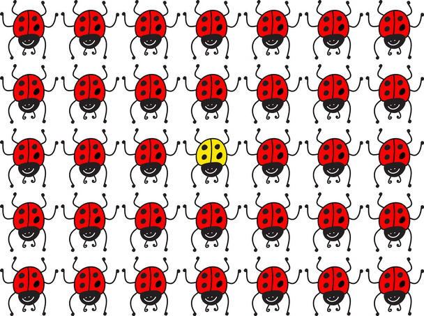 Illustration of cartoon ladybugs - Vector, Image