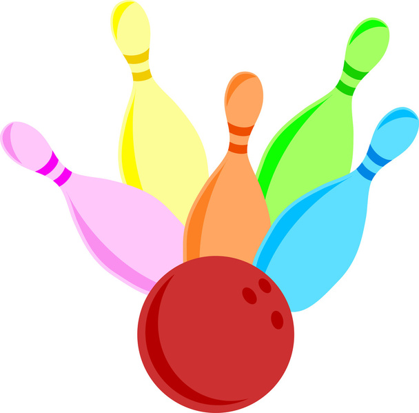 Bowling ball ottenere uno sciopero con birilli da bowling
 - Vettoriali, immagini