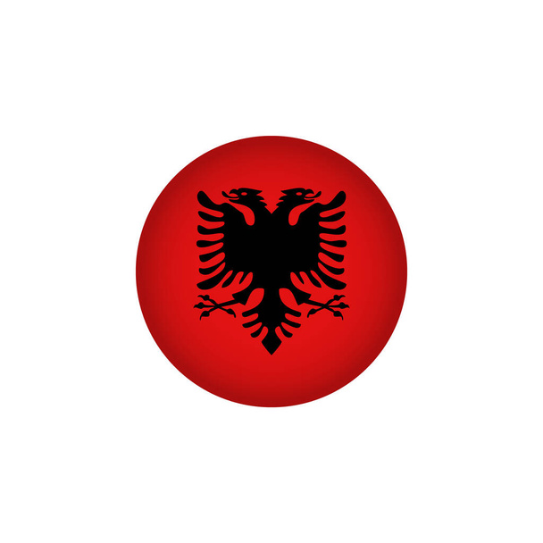 Albania Europe Flag Icon. European Country Circled Flag. Stock Vector Graphics Element. - Vector, Imagen