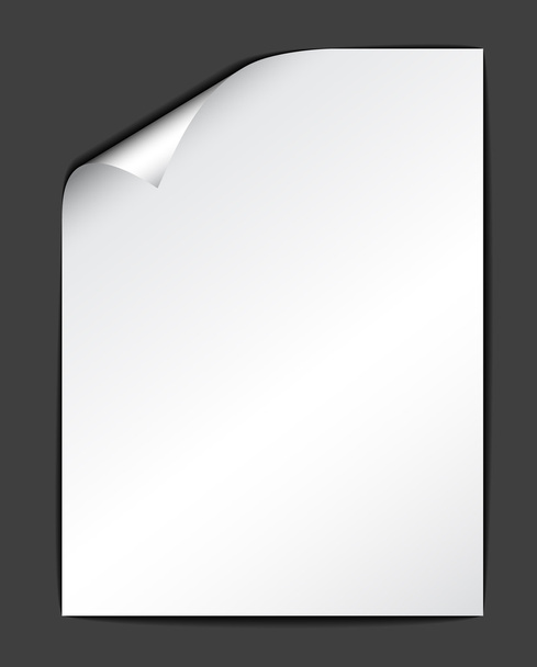 Sheet of white paper on dark background - Vector, Image