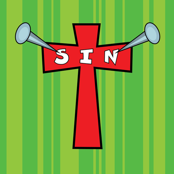 Colorido crucifijo de Pascua cruz diseño
 - Vector, Imagen