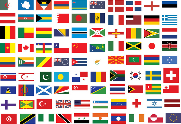 Zászlók a világ gyűjteménye - Vektor, kép