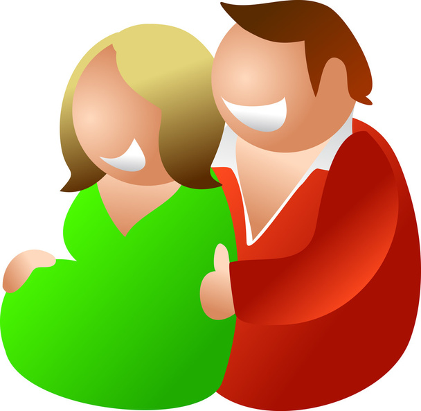 Happy expectant couple - Vector, Image