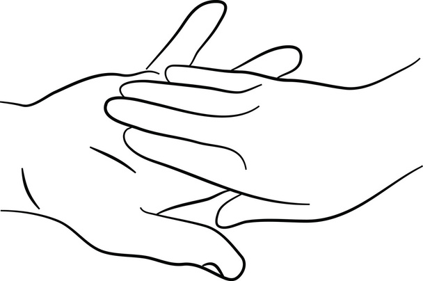 Férfi és női kéz érintése egymást - Vektor, kép