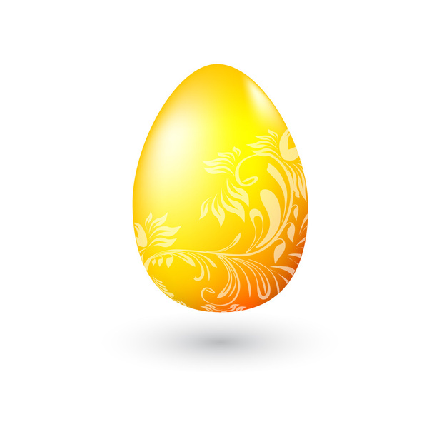Пасхальное жёлтое яйцо
 - Вектор,изображение