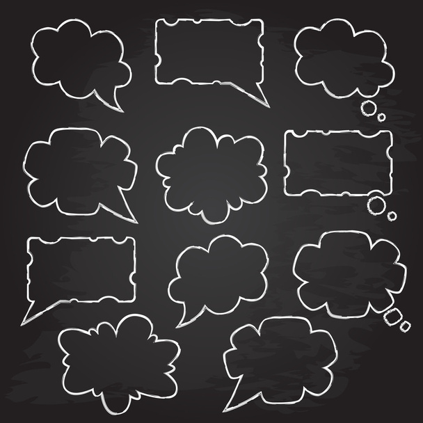 Set of speech bubbles. Chalk design. Vector illustration e p s 1 0. - Vector, Image