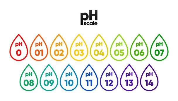 PH scale meter for acidic and alkaline solutions. Acid-base balance scale. Chemical test. Vector illustration - Vetor, Imagem