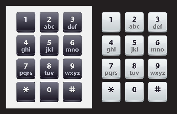 Vector illustration of a glossy number phone keypad - Вектор,изображение