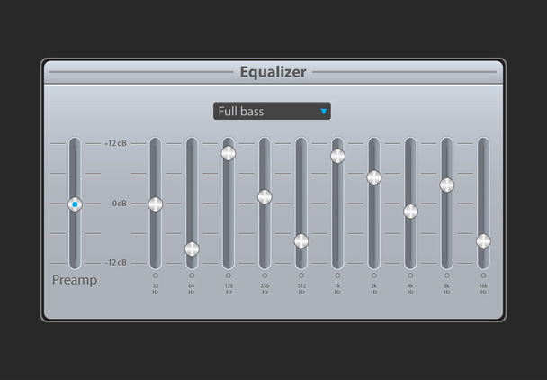 Music equalizer with mixing console - Vector, afbeelding