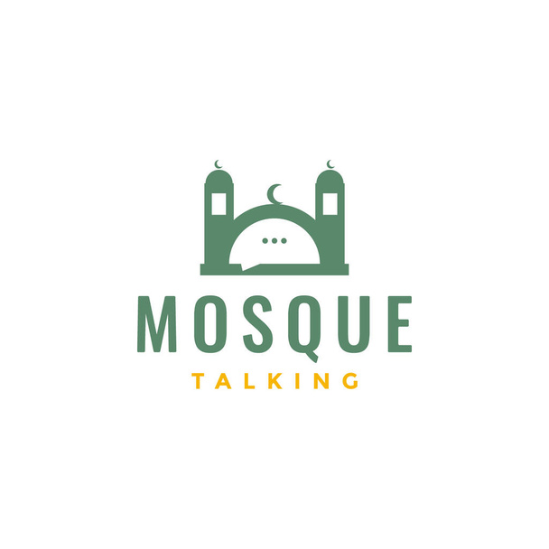 τέμενος muslim προσευχή θόλος συμβουλευτική συζήτηση λογότυπο σχεδιασμό διάνυσμα εικονίδιο απεικόνιση - Διάνυσμα, εικόνα