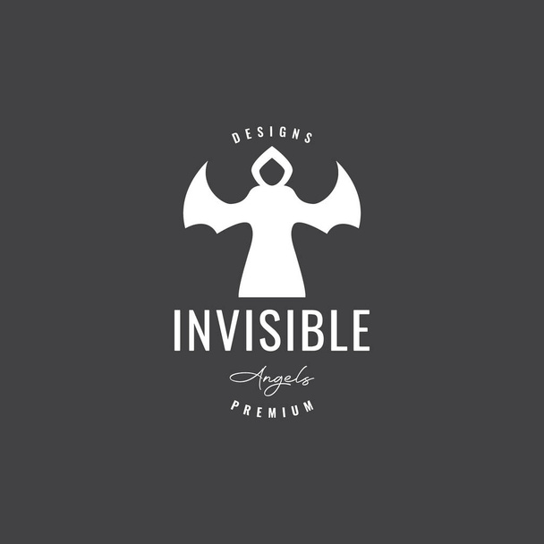 good angel invisible wings white vintage logo design vector icon illustration - Vektor, Bild