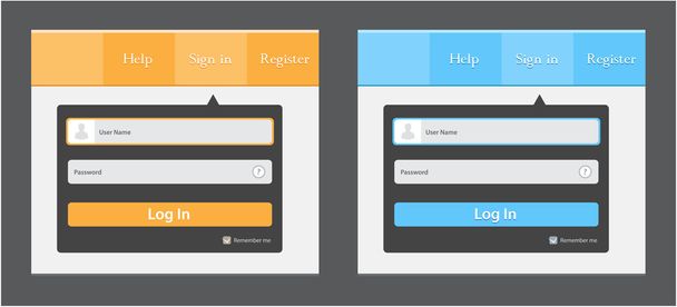 Editable log in (registrate) form in two color - Vector, Image