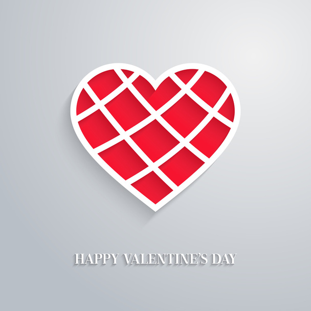 Valentines day card with cut heart. - Вектор, зображення