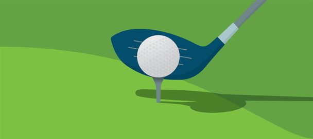golf ball and playing golf on green ground - Vektori, kuva