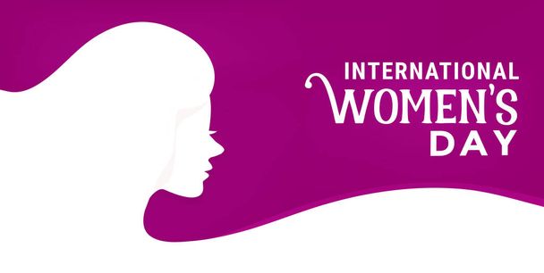 Nemzetközi Nőnap. Illusztráció a nők szemben félre. Nemek közötti egyenlőség és egyenlőség mindenki számára. A nők szerepének erősítése. A nőnapi ünneplés vektorművészete - Vektor, kép