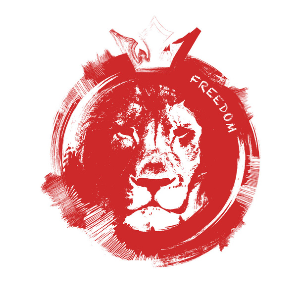 lion head. hand drawn. vector illustration - Vector, Image