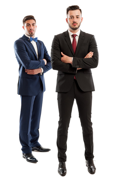 Elegancki mężczyzn na sobie drogie garnitury - Zdjęcie, obraz