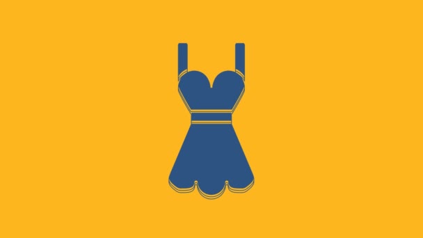 Ікона "Синя жінка" ізольована на помаранчевому тлі. Знак одягу. 4K Відеографічна анімація. - Кадри, відео