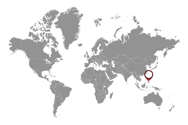 La mer de Bohol sur la carte du monde. Illustration vectorielle. - Vecteur, image
