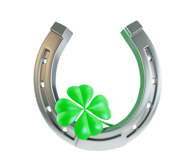 St. Patrick's day silver horseshoe - Photo, Image