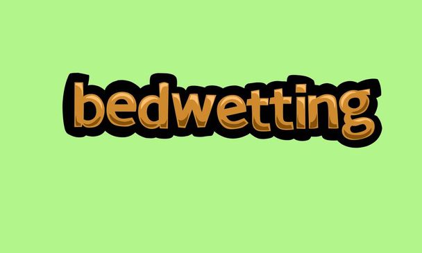 bedwetting writing vector design on a green background very simple and very cool - Vektör, Görsel