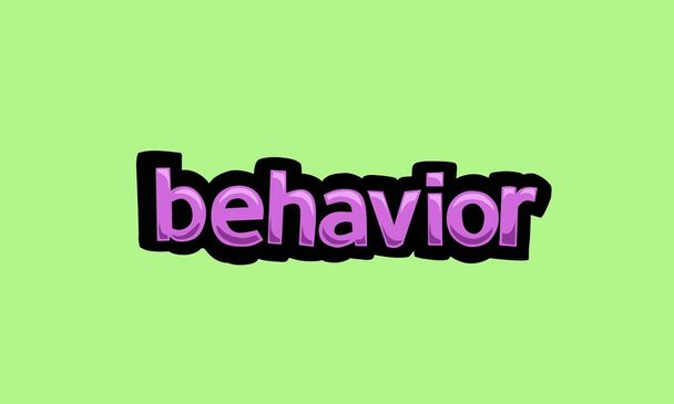 behavior writing vector design on a green background very simple and very cool - Vettoriali, immagini