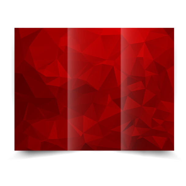 Red tri-fold brochure design template - Vector, Image
