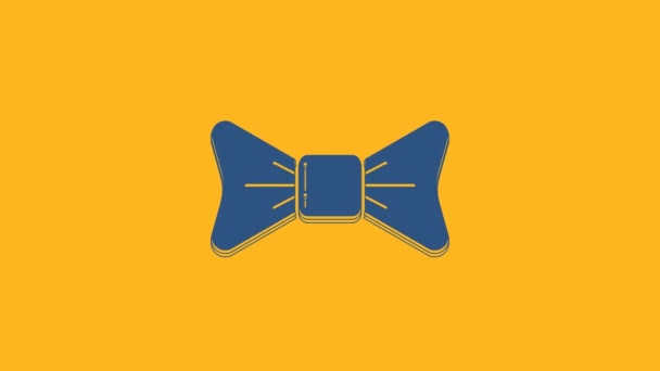 Иконка галстука синего цвета на оранжевом фоне. Видеографическая анимация 4K. - Кадры, видео