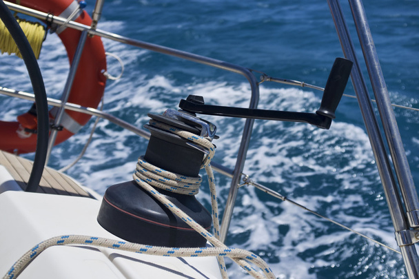 Cruising on a sailing boat, winch - Photo, Image