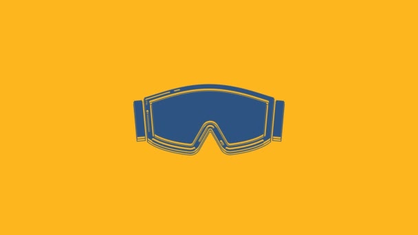 Блакитні лижні окуляри ізольовані на помаранчевому фоні. Екстремальний спорт. Спортивне обладнання. 4K Відео рух графічна анімація
. - Кадри, відео