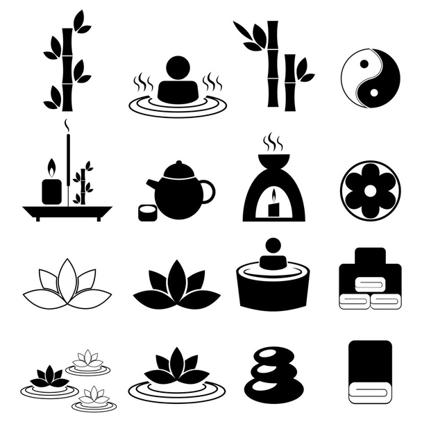 Conjunto de iconos de spa y masaje
 - Vector, imagen