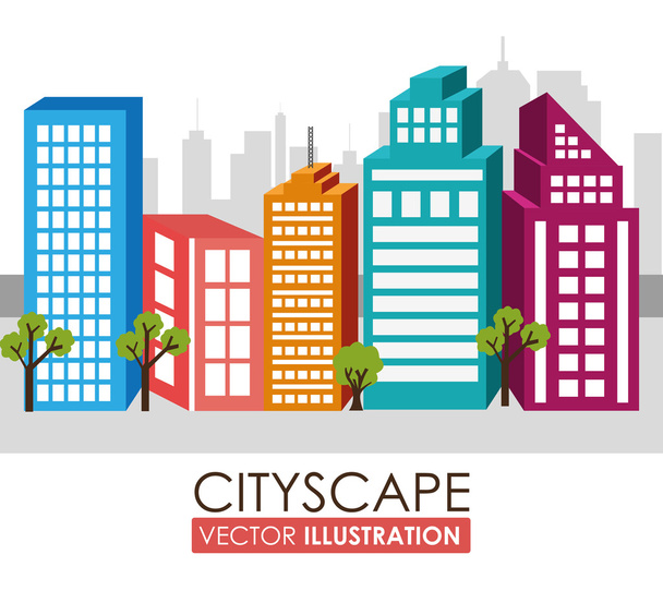 Urban design, vector illustration. - Vetor, Imagem